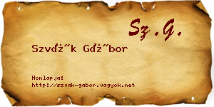 Szvák Gábor névjegykártya